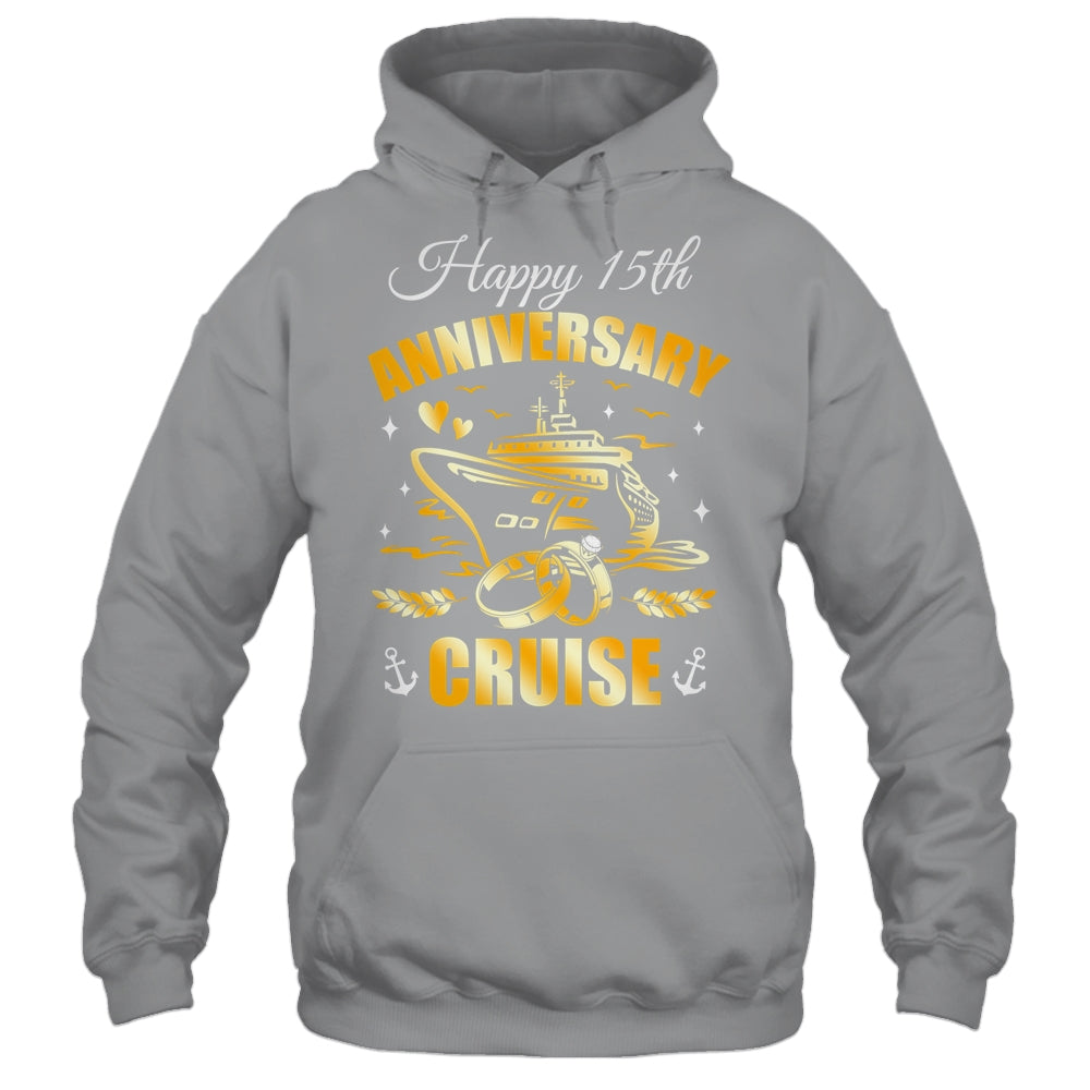Happy 15th Anniversary Cruise Wedding Matching Husband Wife Shirt & Tank Top | teecentury