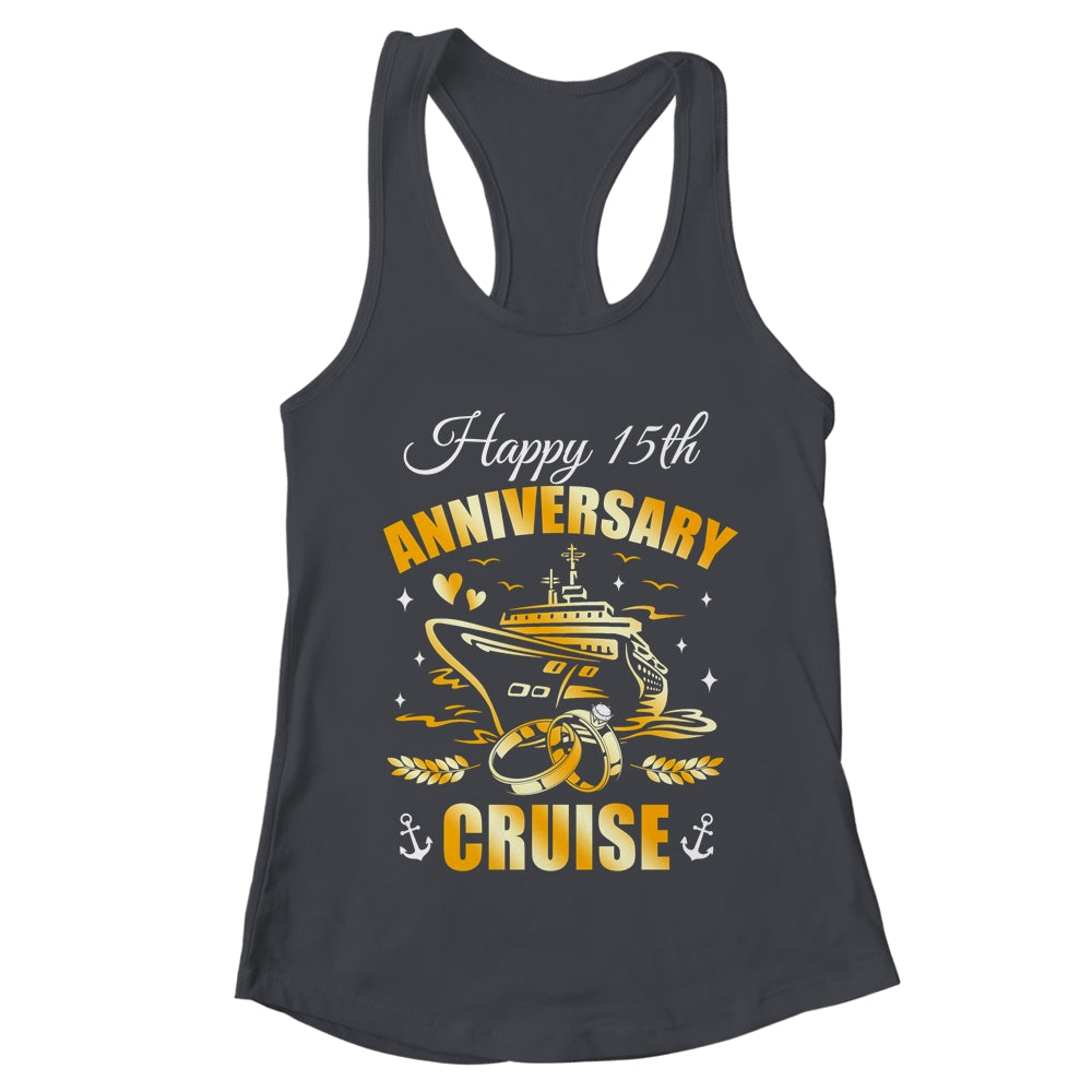 Happy 15th Anniversary Cruise Wedding Matching Husband Wife Shirt & Tank Top | teecentury