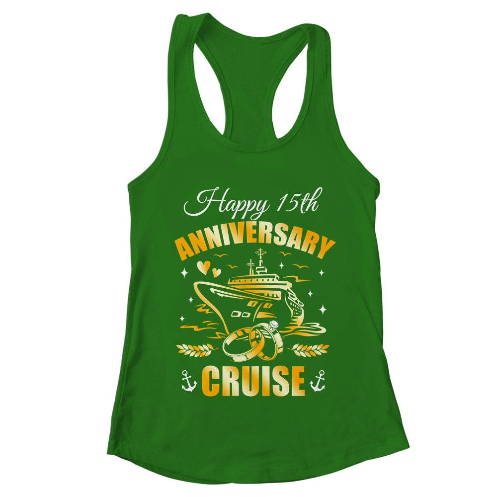 Happy 15th Anniversary Cruise Wedding Matching Husband Wife Shirt & Tank Top | teecentury