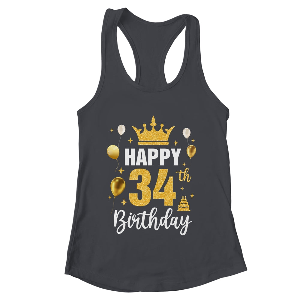 Happy 34th Birthday Idea For 34 Years Old Man And Woman Shirt & Tank Top | teecentury