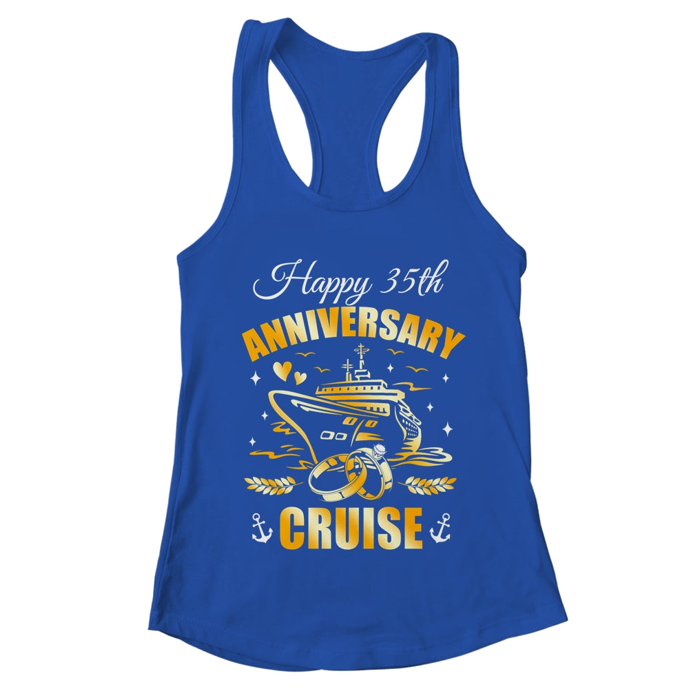 Happy 35th Anniversary Cruise Wedding Matching Husband Wife Shirt & Tank Top | teecentury
