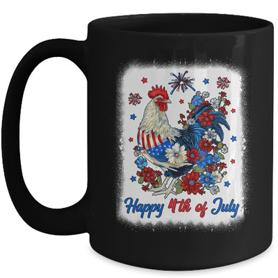 Happy 4th Of July Floral Chicken Flowers Patriotic Usa Flag Mug | teecentury