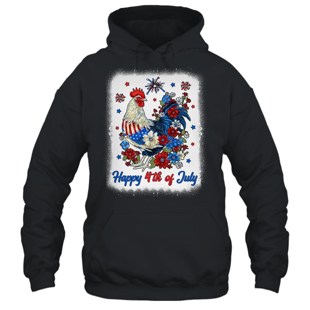Happy 4th Of July Floral Chicken Flowers Patriotic Usa Flag Shirt & Tank Top | teecentury