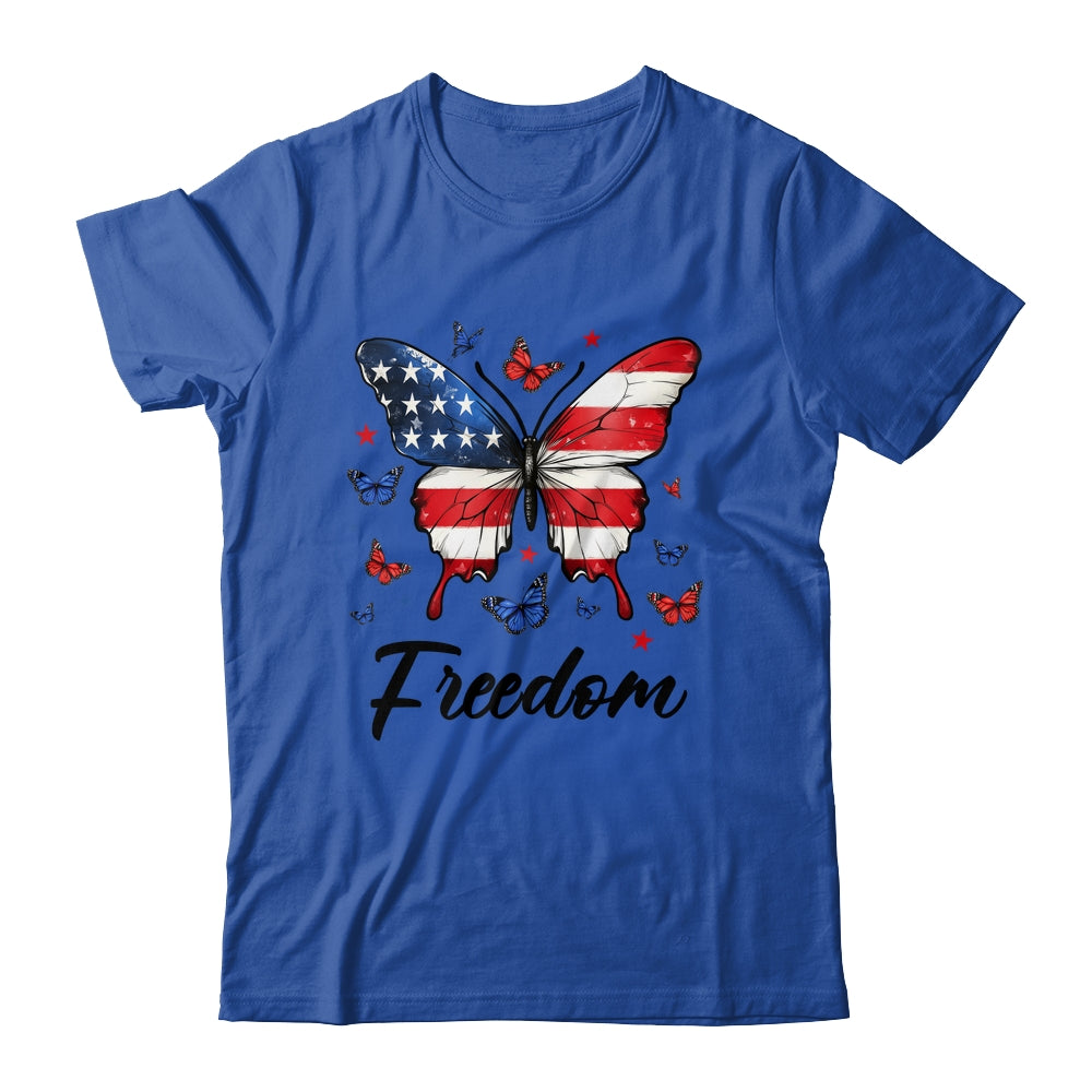 Happy 4th Of July Patriotic American Flag Freedom Butterfly Shirt & Tank Top | teecentury