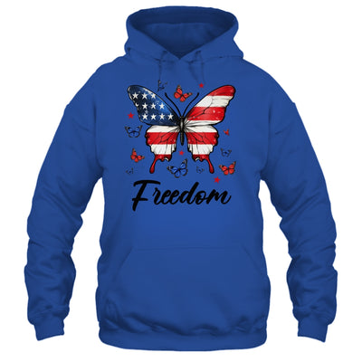 Happy 4th Of July Patriotic American Flag Freedom Butterfly Shirt & Tank Top | teecentury