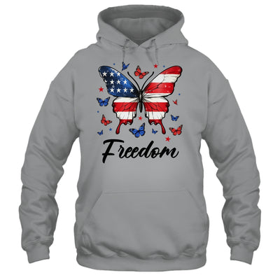 Happy 4th Of July Patriotic American Flag Freedom Butterfly Shirt & Tank Top | teecentury