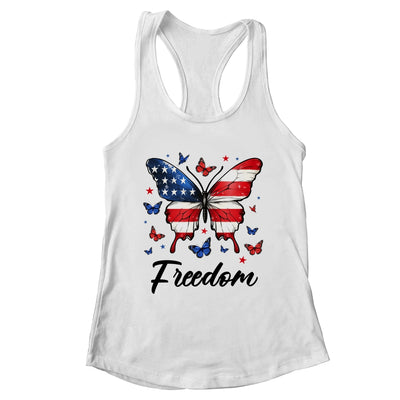Happy 4th Of July Patriotic American Flag Freedom Butterfly Shirt & Tank Top | teecentury