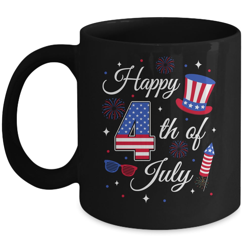Happy 4th Of July Patriotic American Flag USA Men Women Kids Mug | teecentury