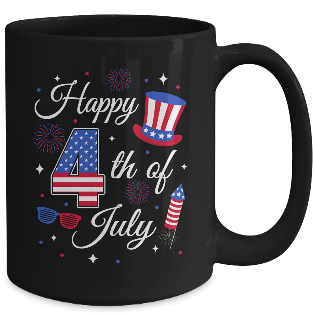 Happy 4th Of July Patriotic American Flag USA Men Women Kids Mug | teecentury