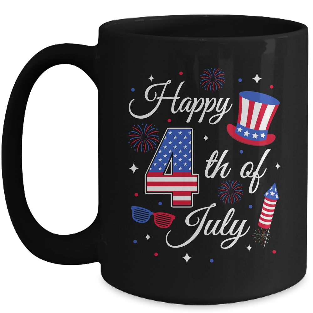 Happy 4th Of July Patriotic American Flag USA Men Women Kids Mug | teecentury