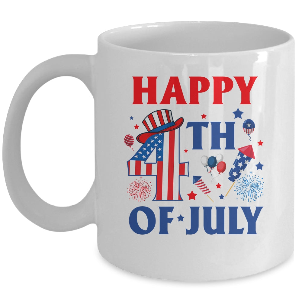 Happy 4th Of July Patriotic American US Flag Men Women Kids Mug | teecentury