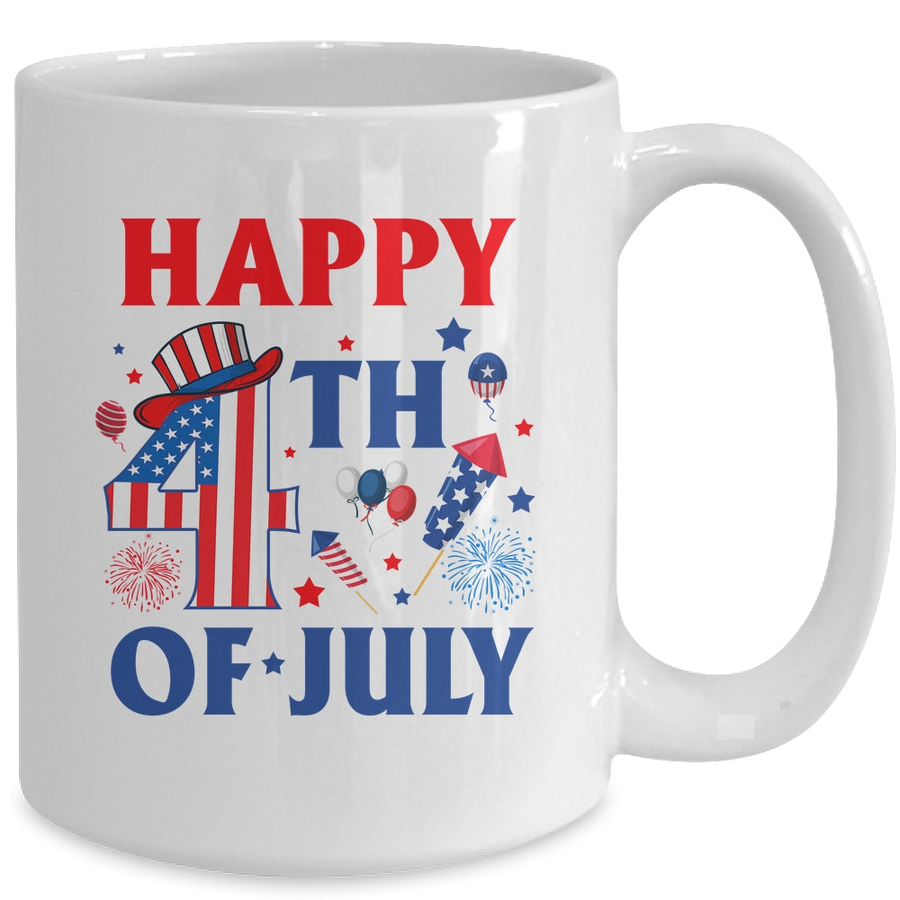 Happy 4th Of July Patriotic American US Flag Men Women Kids Mug | teecentury