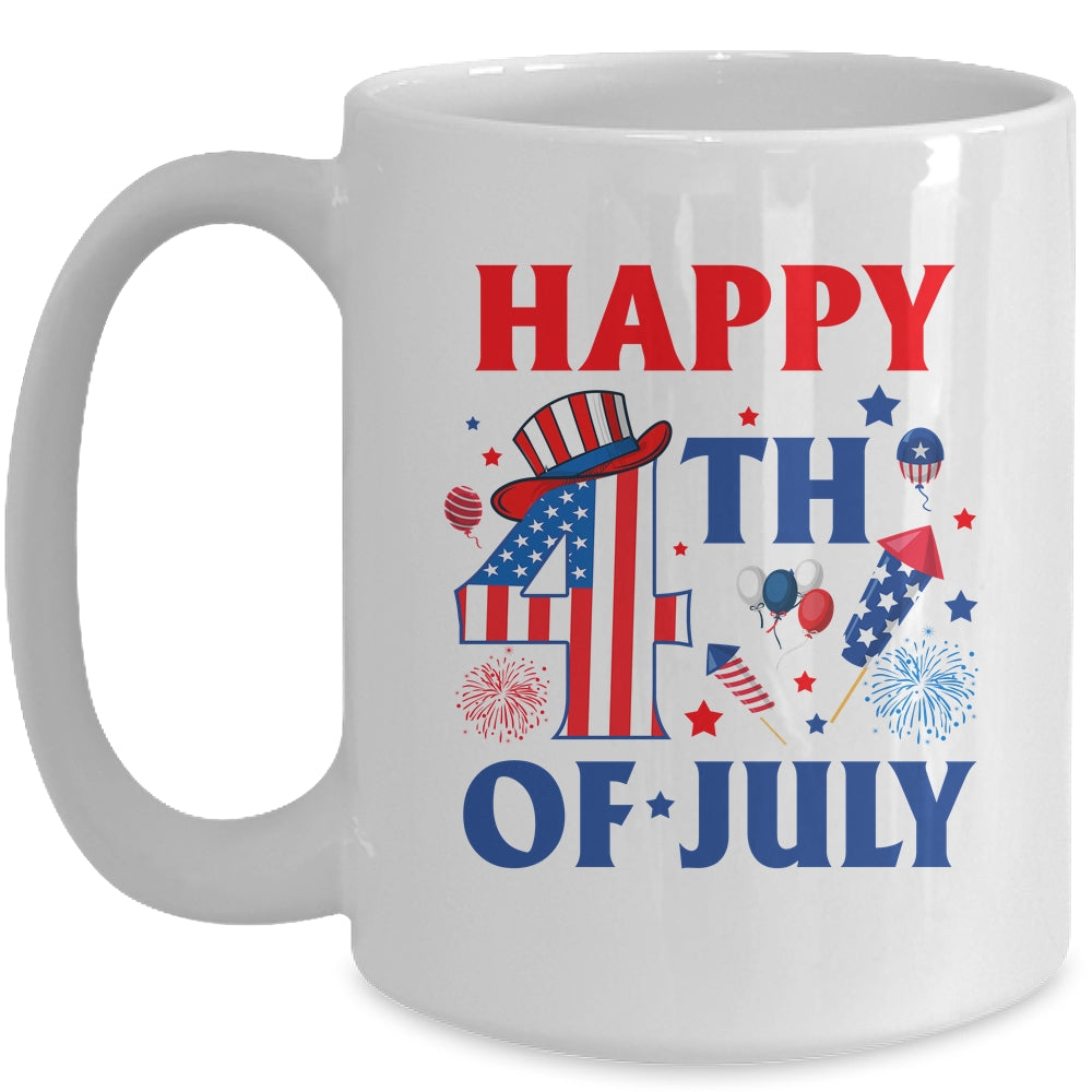 Happy 4th Of July Patriotic American US Flag Men Women Kids Mug | teecentury