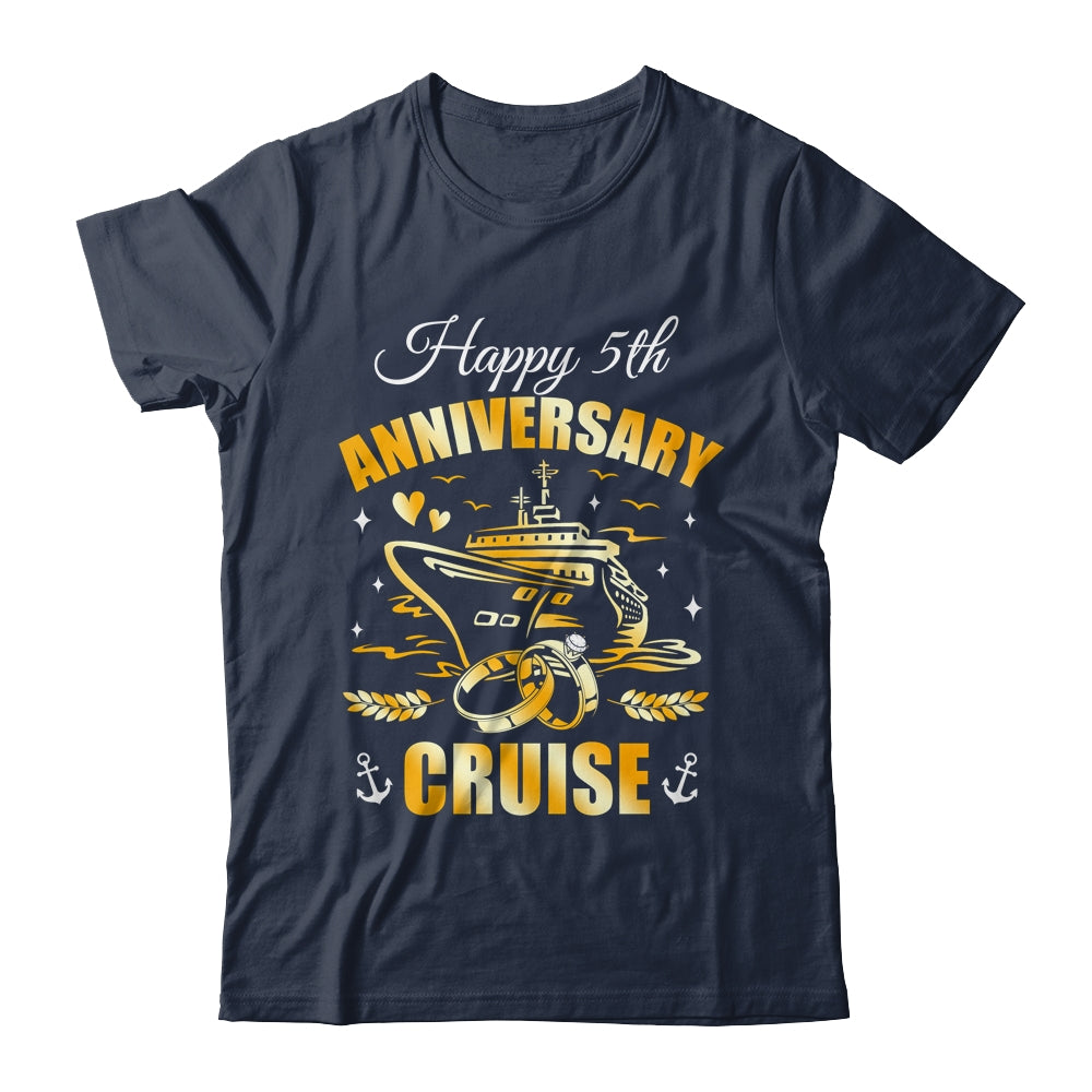 Happy 5th Anniversary Cruise Wedding Matching Husband Wife Shirt & Tank Top | teecentury