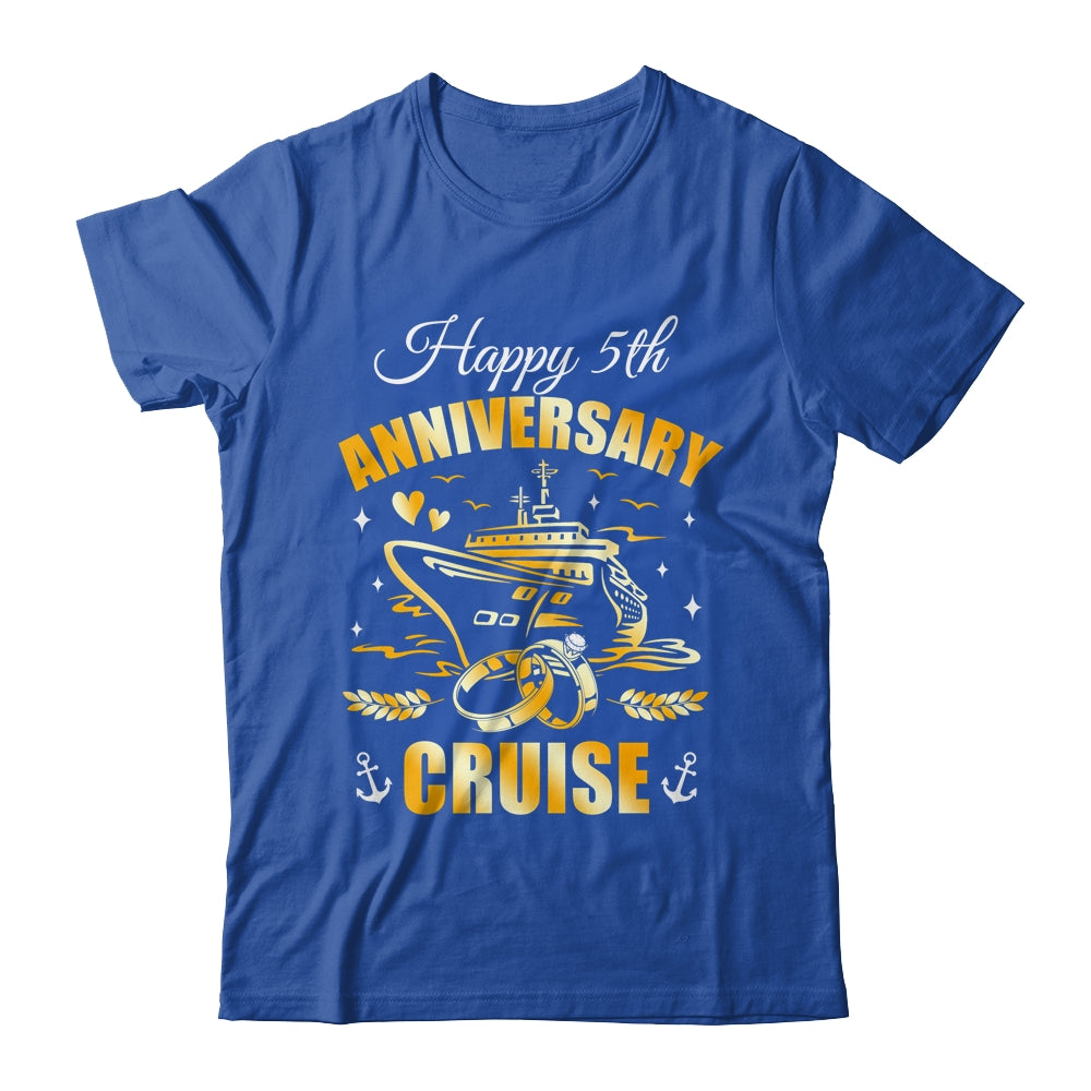 Happy 5th Anniversary Cruise Wedding Matching Husband Wife Shirt & Tank Top | teecentury