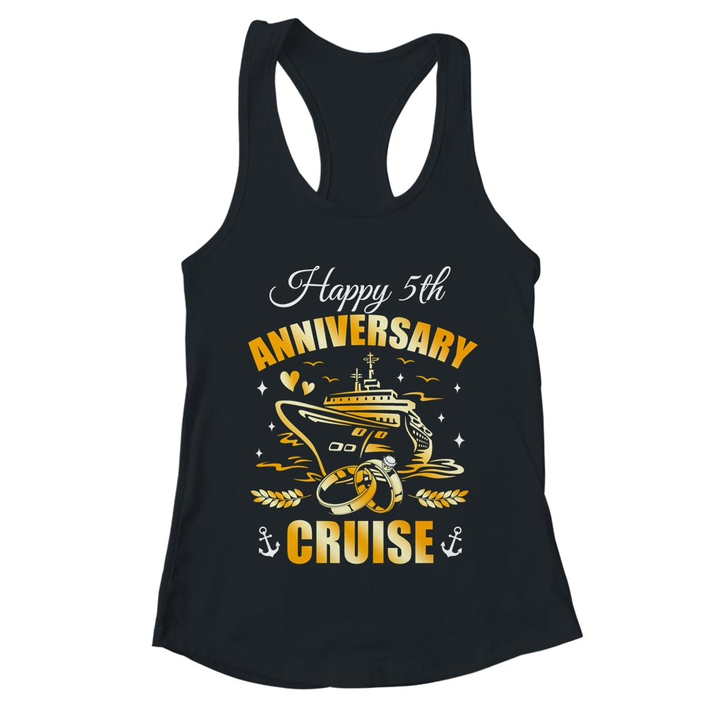 Happy 5th Anniversary Cruise Wedding Matching Husband Wife Shirt & Tank Top | teecentury