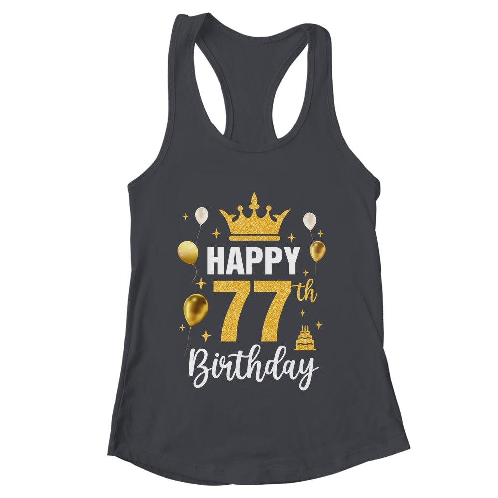 Happy 77th Birthday Idea For 77 Years Old Man And Woman Shirt & Tank Top | teecentury