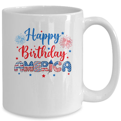 Happy Birthday America Firework USA Flag 4th Of July Freedom Mug | teecentury