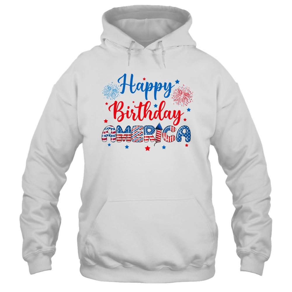 Happy Birthday America Firework USA Flag 4th Of July Freedom Shirt & Tank Top | teecentury
