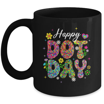 Happy Dot Day Hippie Flowers Groovy Teacher Kids Mug | teecentury