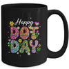 Happy Dot Day Hippie Flowers Groovy Teacher Kids Mug | teecentury