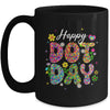 Happy Dot Day Hippie Flowers Groovy Teacher Kids Mug | teecentury