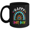 Happy Dot Day Rainbow Flowers Groovy Teacher Kids Mug | teecentury