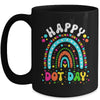 Happy Dot Day Rainbow Flowers Groovy Teacher Kids Mug | teecentury