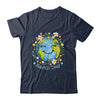 Happy Earth Day Cute Earth With Floral Earth Day 2024 Shirt & Tank Top | teecentury