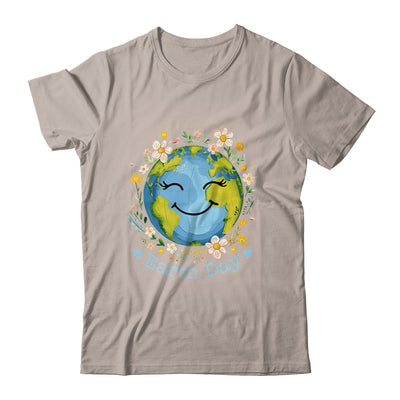 Happy Earth Day Cute Earth With Floral Earth Day 2024 Shirt & Tank Top | teecentury