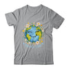 Happy Earth Day Cute Earth With Floral Earth Day 2024 Shirt & Tank Top | teecentury