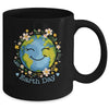 Happy Earth Day Cute Earth With Floral Earth Day 2024 Mug | teecentury