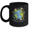 Happy Earth Day Cute Earth With Floral Earth Day 2024 Mug | teecentury