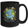 Happy Earth Day Cute Earth With Floral Earth Day 2024 Mug | teecentury