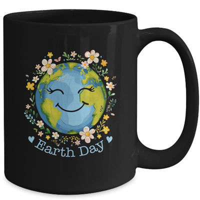 Happy Earth Day Cute Earth With Floral Earth Day 2024 Mug | teecentury