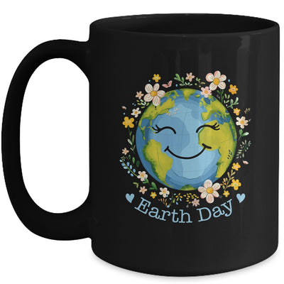 Happy Earth Day Cute Earth With Floral Earth Day 2024 Mug | teecentury