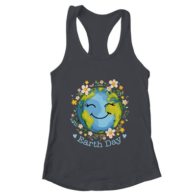 Happy Earth Day Cute Earth With Floral Earth Day 2024 Shirt & Tank Top | teecentury