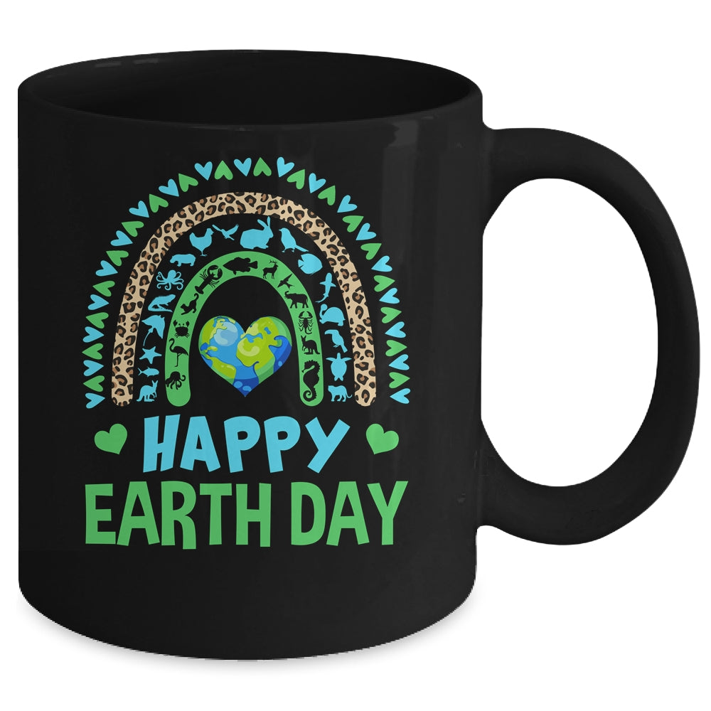 Happy Earth Day Cute Rainbow Earth Lover Teachers Kids Mug | teecentury