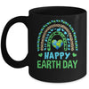 Happy Earth Day Cute Rainbow Earth Lover Teachers Kids Mug | teecentury