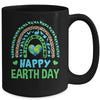 Happy Earth Day Cute Rainbow Earth Lover Teachers Kids Mug | teecentury