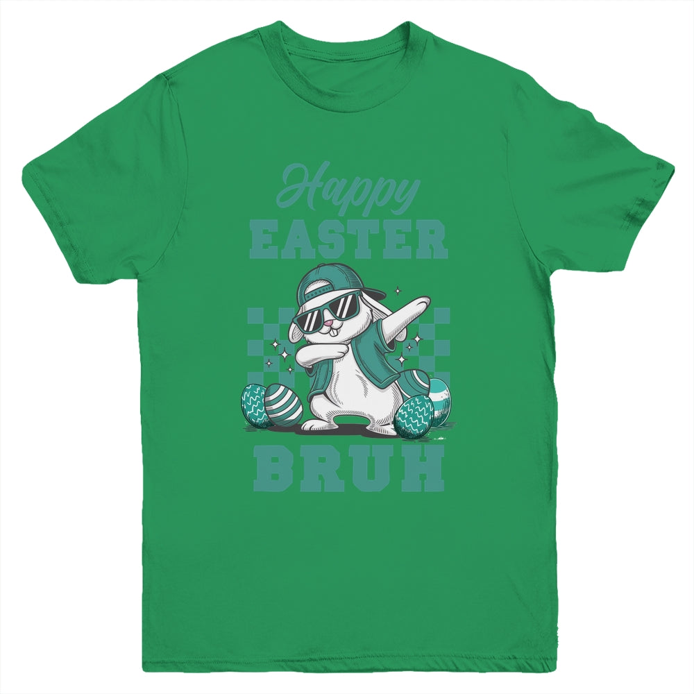 Happy Easter Bruh Bunny Dabbing Easter Kids Boys Girls Youth Shirt | teecentury