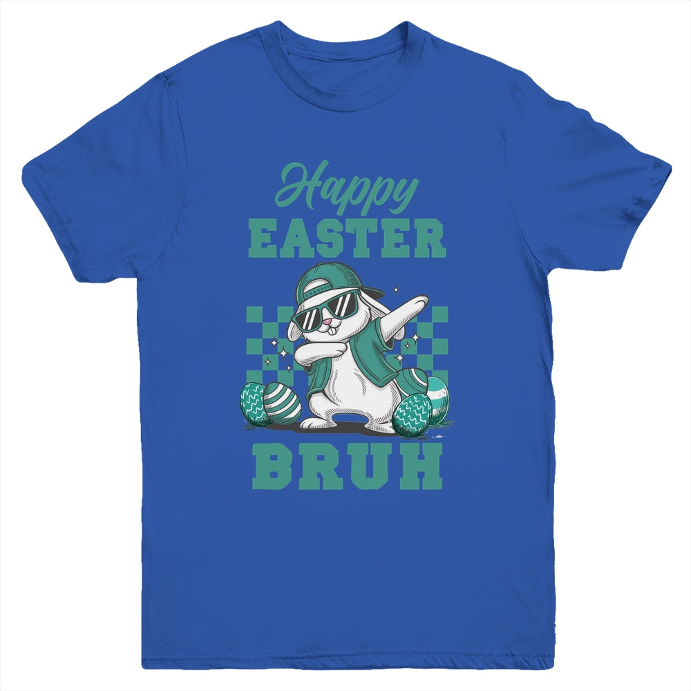 Happy Easter Bruh Bunny Dabbing Easter Kids Boys Girls Youth Shirt | teecentury