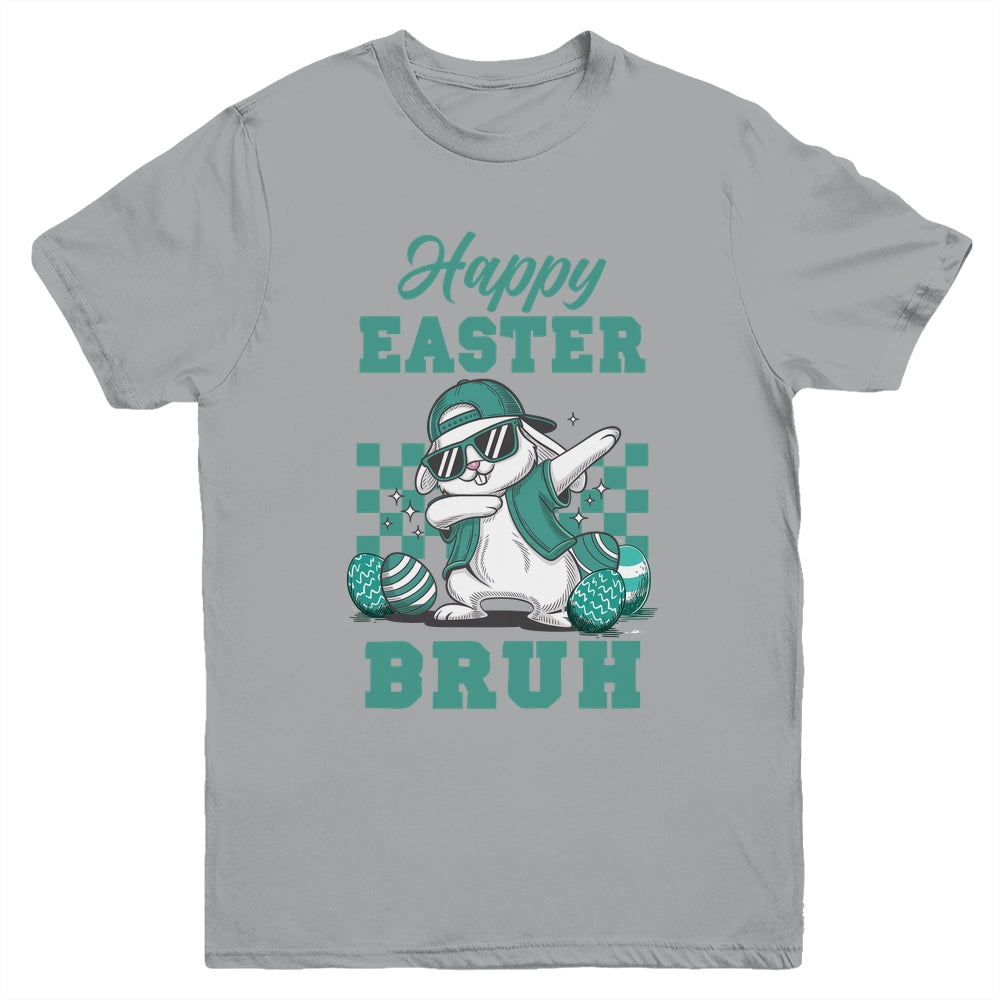 Happy Easter Bruh Bunny Dabbing Easter Kids Boys Girls Youth Shirt | teecentury