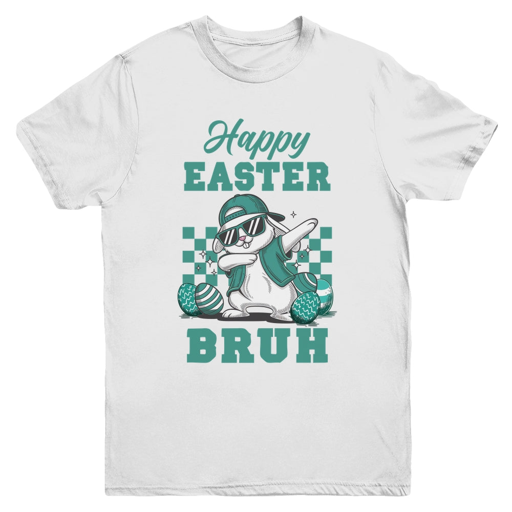 Happy Easter Bruh Bunny Dabbing Easter Kids Boys Girls Youth Shirt | teecentury