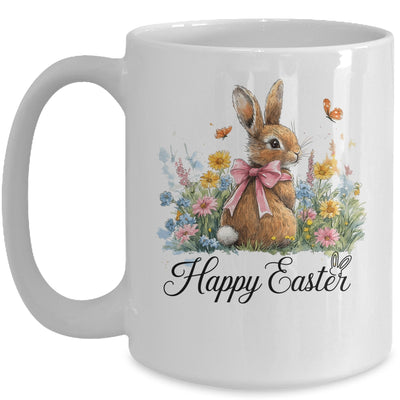 Happy Easter Bunny Coquette Spring Retro Girly Kids Floral Mug | teecentury