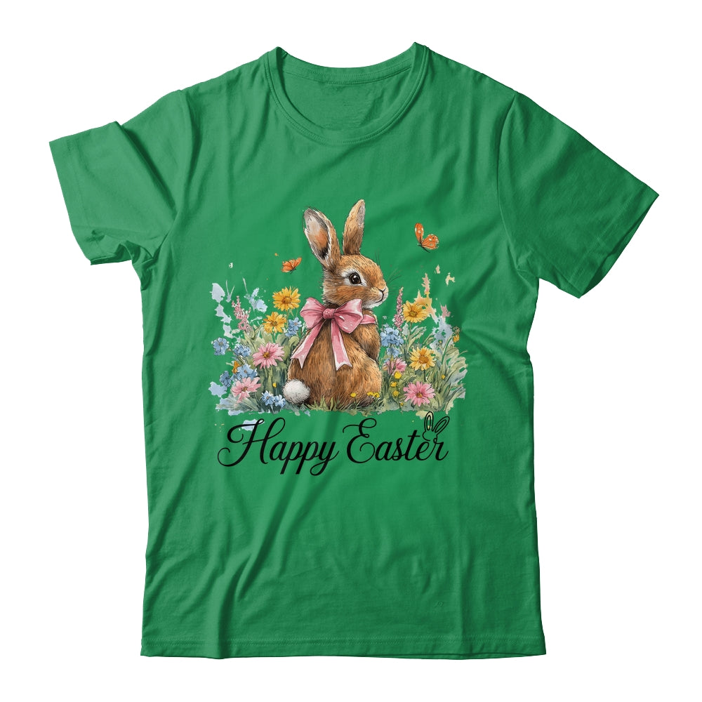 Happy Easter Bunny Coquette Spring Retro Girly Kids Floral Shirt & Hoodie | teecentury