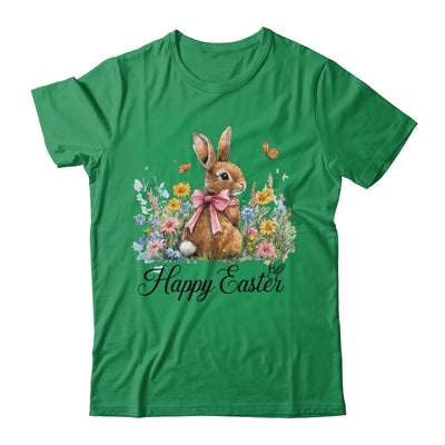 Happy Easter Bunny Coquette Spring Retro Girly Kids Floral Shirt & Hoodie | teecentury