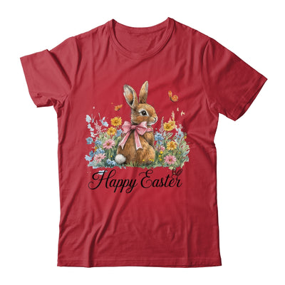 Happy Easter Bunny Coquette Spring Retro Girly Kids Floral Shirt & Hoodie | teecentury
