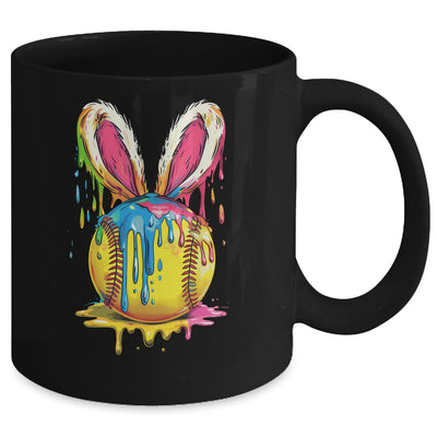 Happy Easter Bunny Softball Ice Cream Drip Women Girls Mug | teecentury