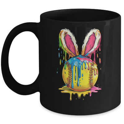 Happy Easter Bunny Softball Ice Cream Drip Women Girls Mug | teecentury